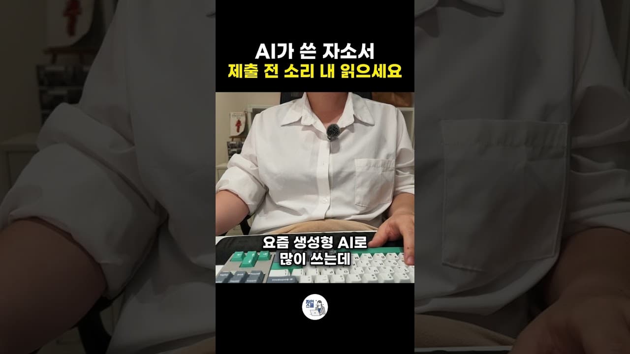 AI가 쓴 자소서 - 제출 전 소리 내 읽으세요
